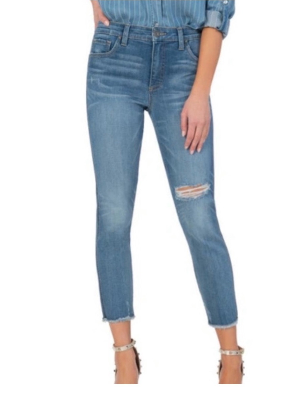 Kut from the kloth  High-Rise Distressed Skinny crop Jeans - Blue